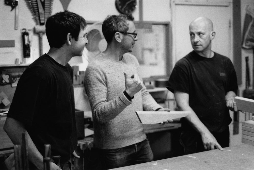 Easelwood makers at the bench in the workshop
