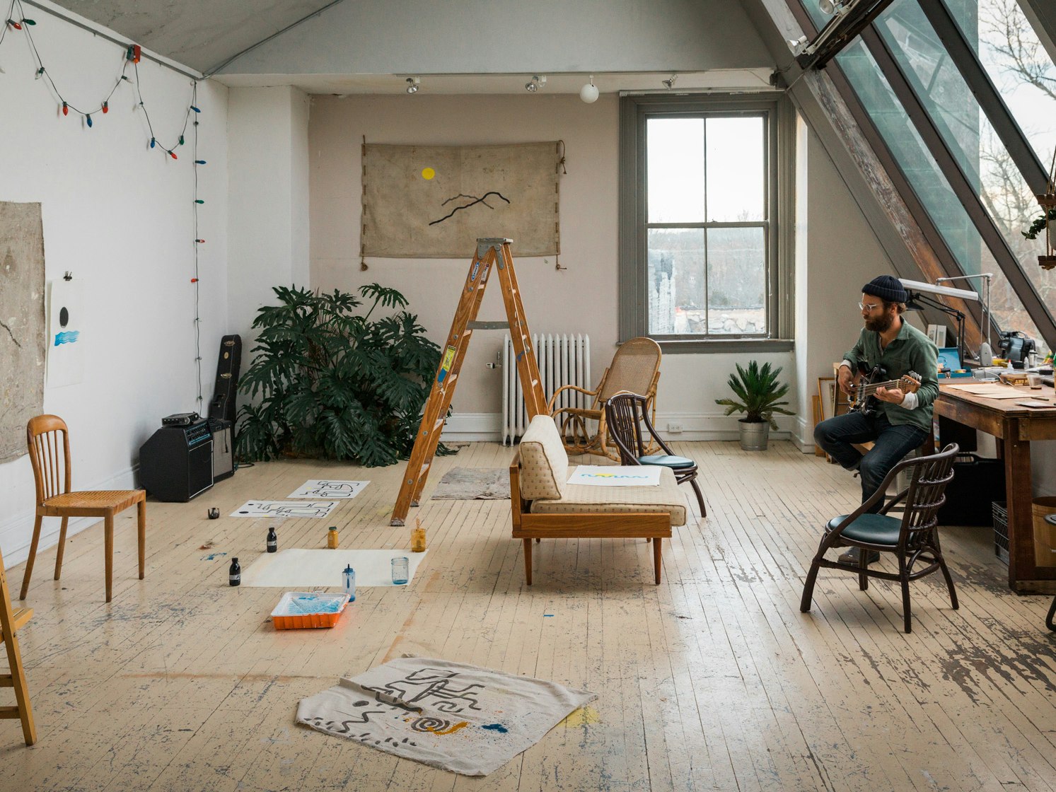 An artist's studio furnished with handcrafted Easelwood pieces